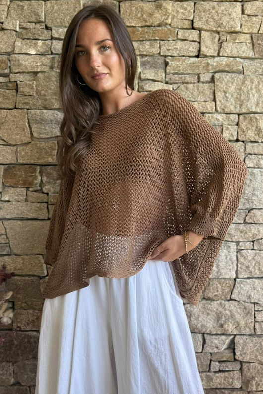 Conrad Grunge Loose Cotton Knit Hazelnut